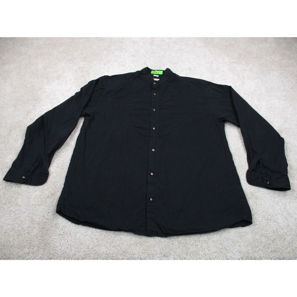 Wah Maker Shirt Mens Large Black Cotton Frontier Western Casual Button Up USA